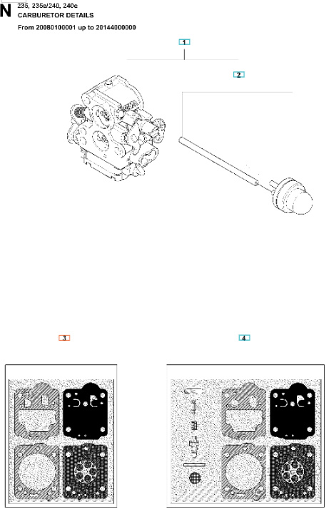 Kit joint de carburateur Husqvarna 240, CS2234