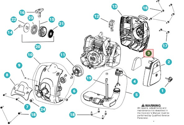 Filtre à air Husqvarna 122R, 122C, 122LK, 129R, 129C, 129LK