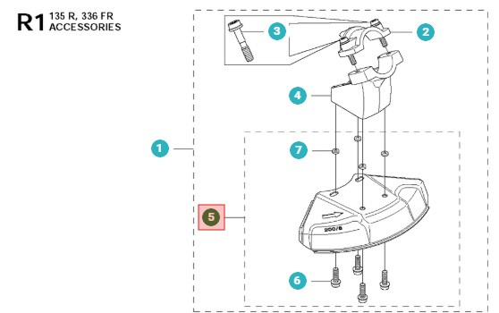 Protège-lame 200mm 345FXT, 235R, 545FR, 335RX mfl