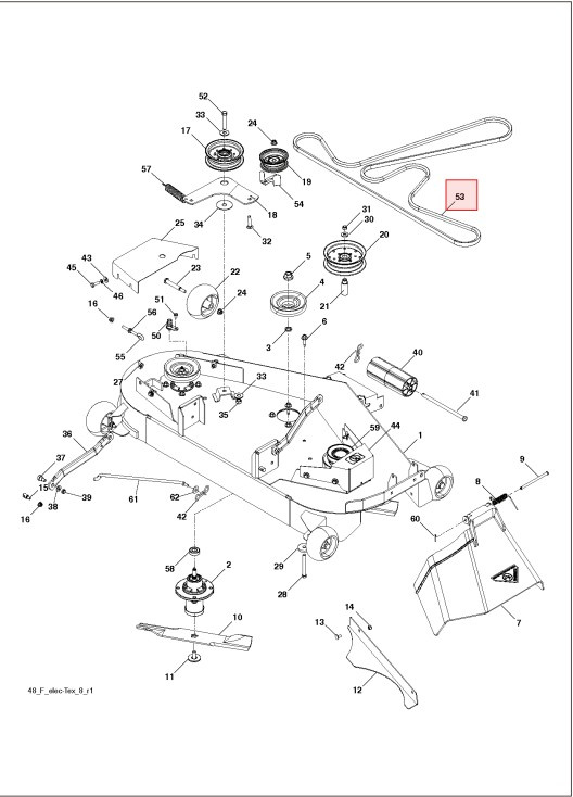 Courroie plateau Husqvarna GT48XLS, GTH26, YT48XLS, YTH2648 etc