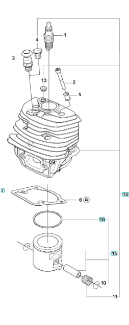Ensemble cylindre avec piston Husqvarna 560XP, 562XP, CS2260
