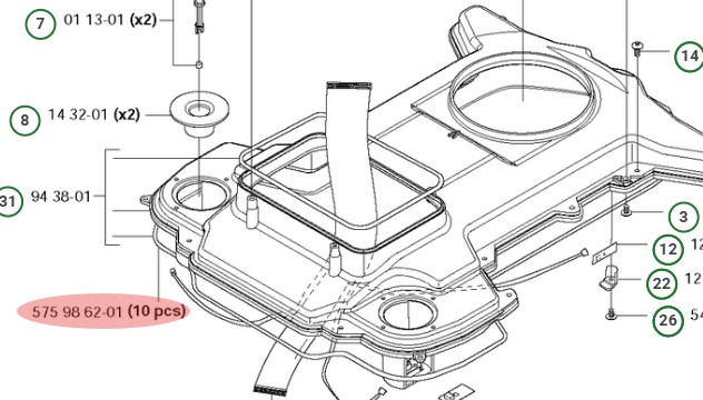 Bande D'Étanchéité Châssis 10 Pcs 5759862-02
