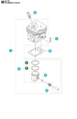 Segment de piston 42mm Husqvarna 345FR, 545FR, 545FX, 545RX, FC/CC 2245 Segment de piston 42mm Husqvarna 345FR, 545FR, 545FX, 545RX, FC/CC 2245