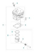 Cylindre Husqvarna 545FX, 545FXT, 545F, FC2245 Cylindre Husqvarna 545FX, 545FXT, 545F, FC2245