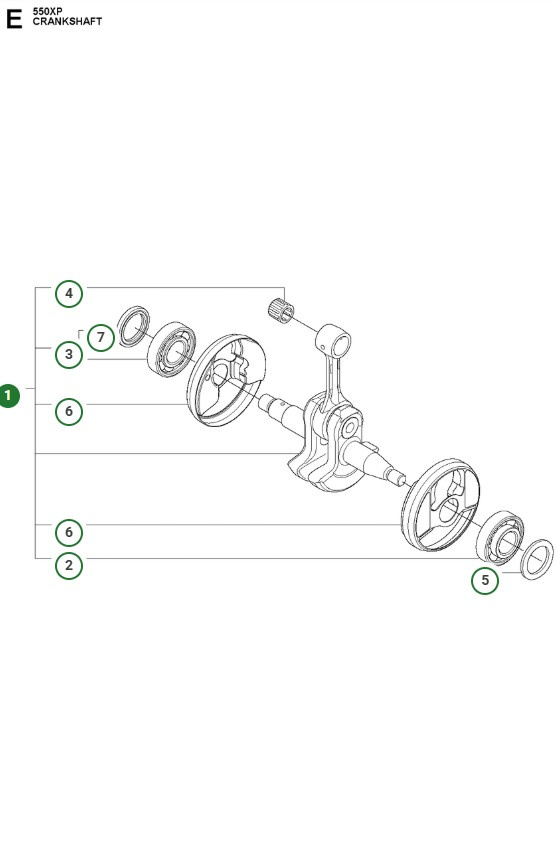 Vilebrequin Kpl Husqvarna 550XP, Jonsered CS2253