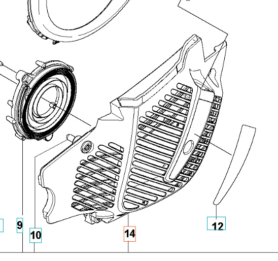 Boîtier de démarreur Jonsered CS2252, CS2253