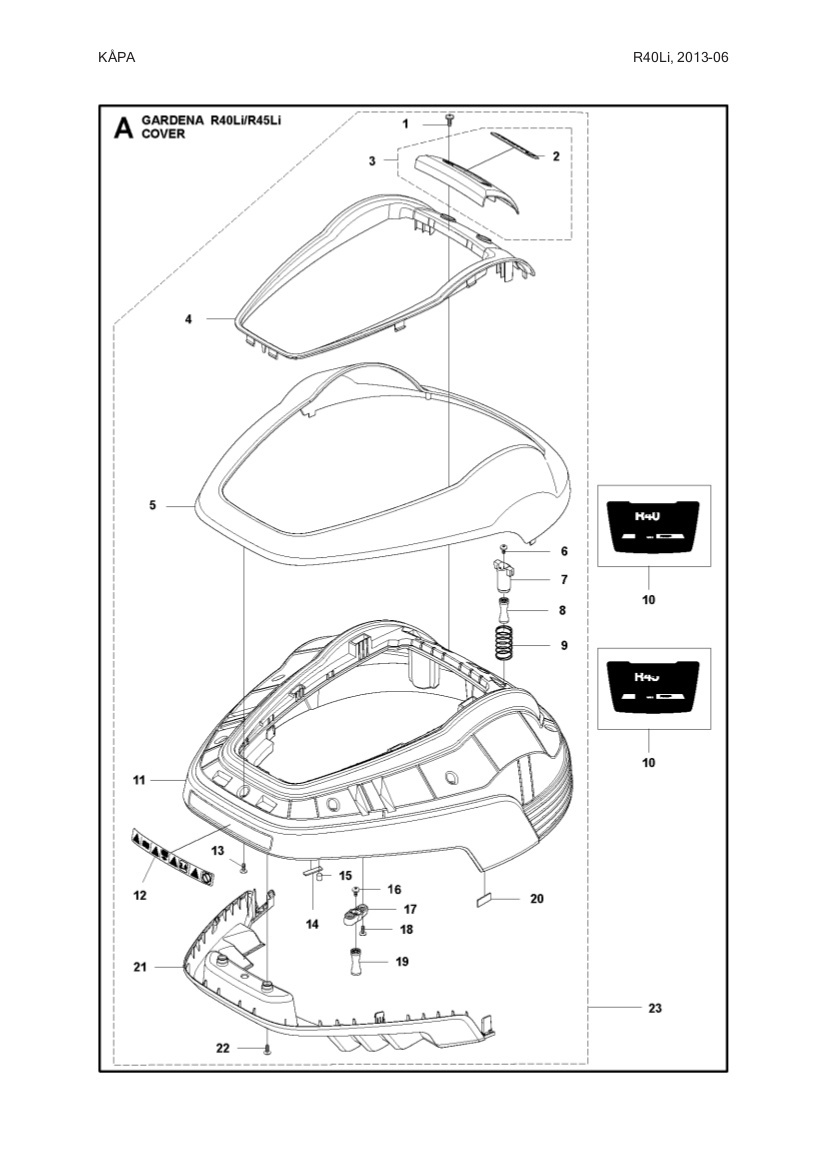Kit de plaques R40Li