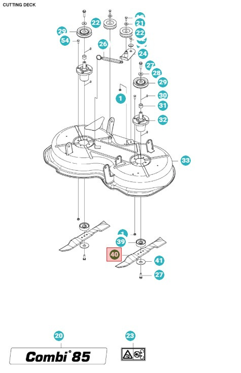 Lame Husqvarna Combi 85 Rider 111B, 112C, FR2312MA