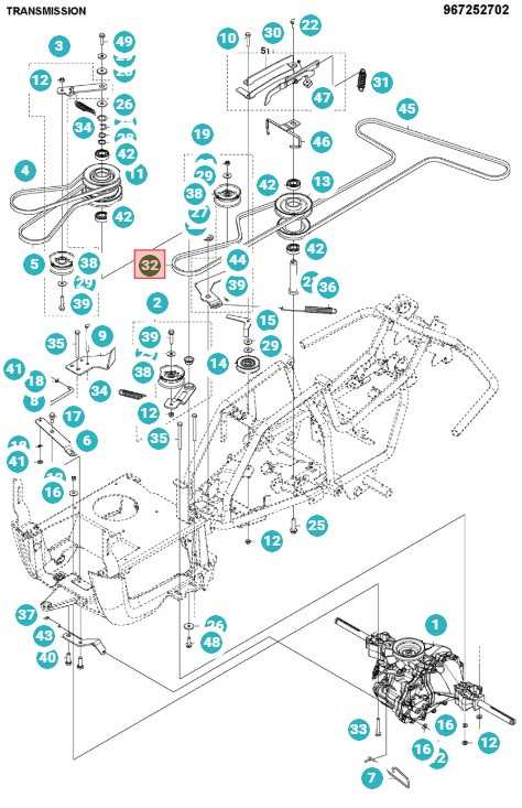 Courroie Rider 115B, 115C, 120C, FR2315MA