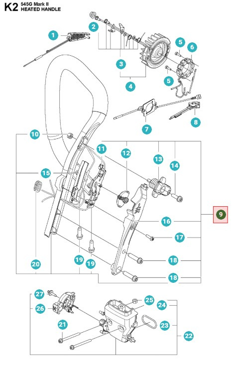 Chauffage Kit Poignee Avant 545G II, 550XPG II