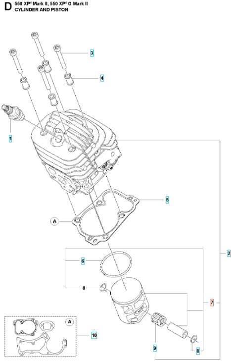 Piston Complet 545, 545G Mark II, 550XP, 550XPG Mark II