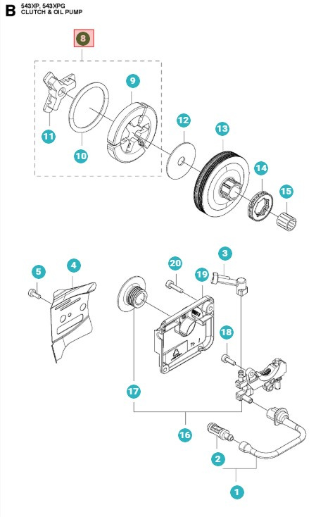 Couplage Husqvarna 543XP