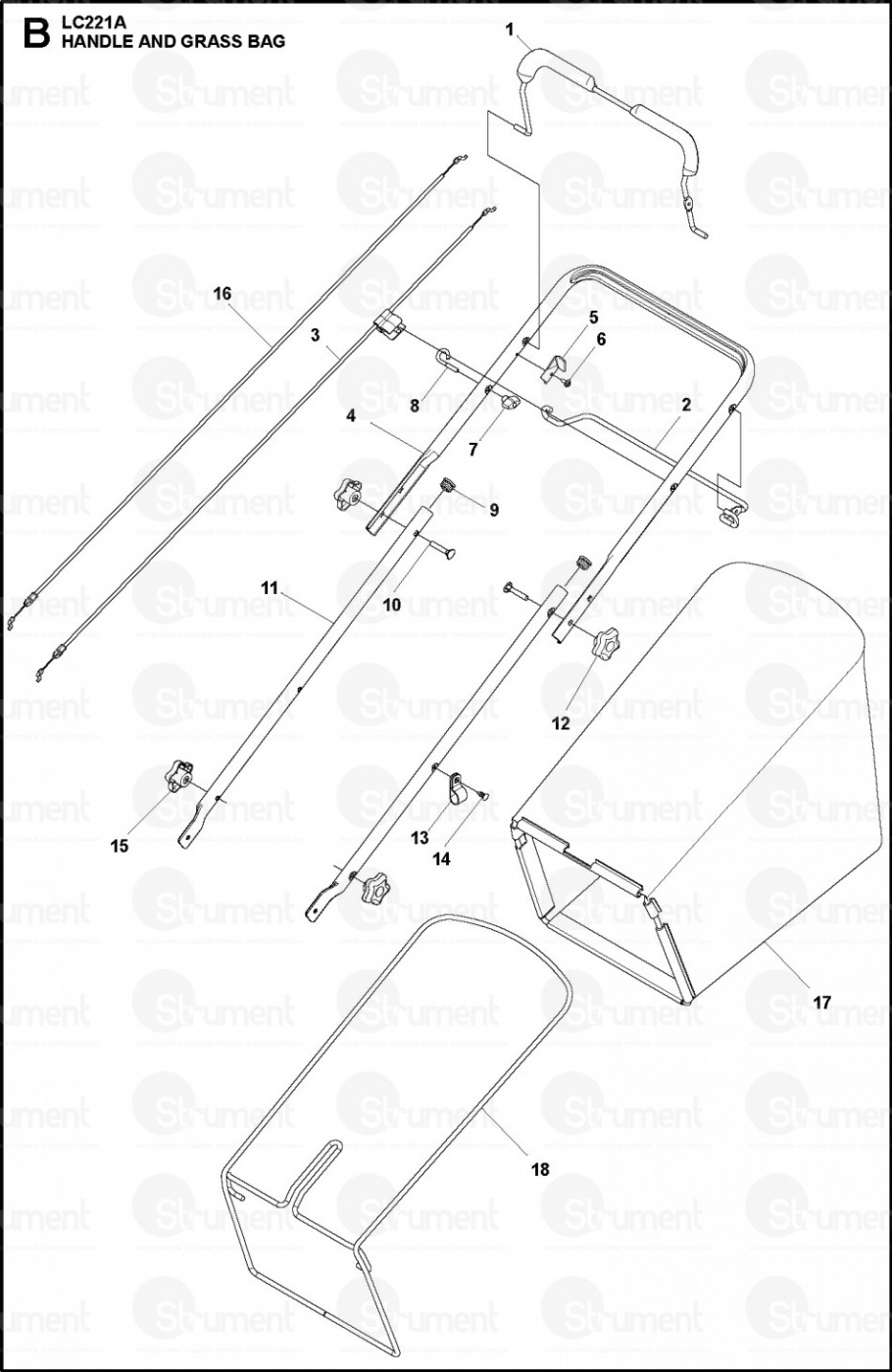 GRASS BAG ASSY 2,3 CU FT, 21 I