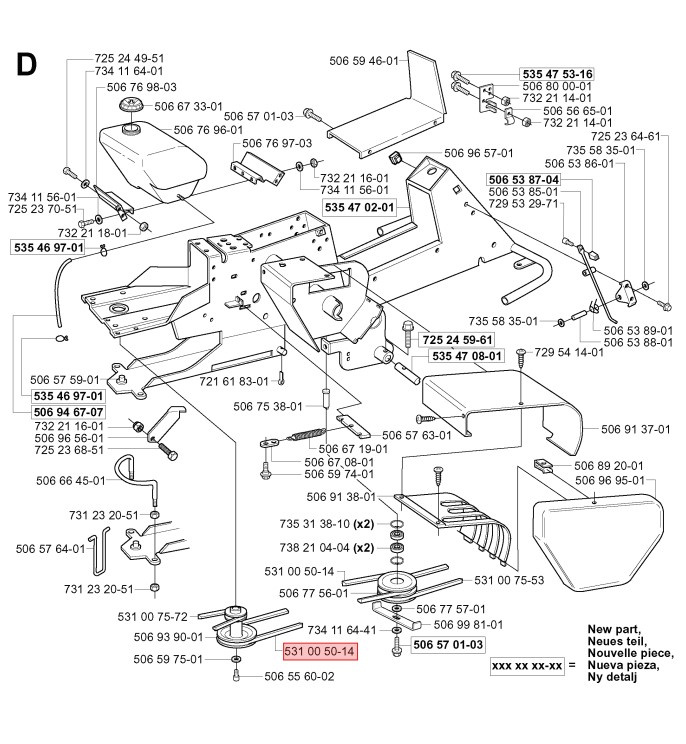Courroie Rider 11, 13, 970, Proflex 1200, FRM13