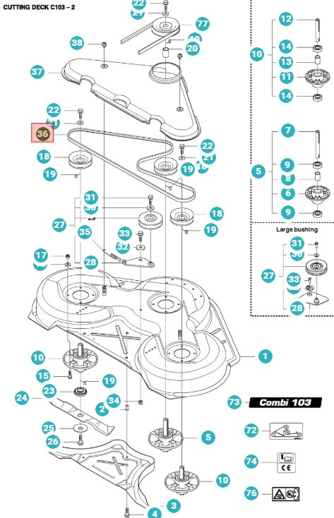 Courroie Husqvarna Rider Combi 103