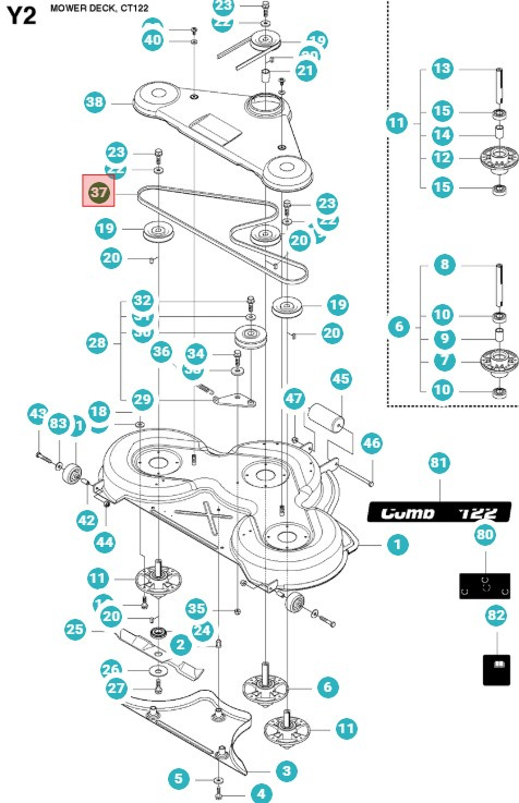 Courroie Rider Proflex 21, P524, 422Ts, M105-97F