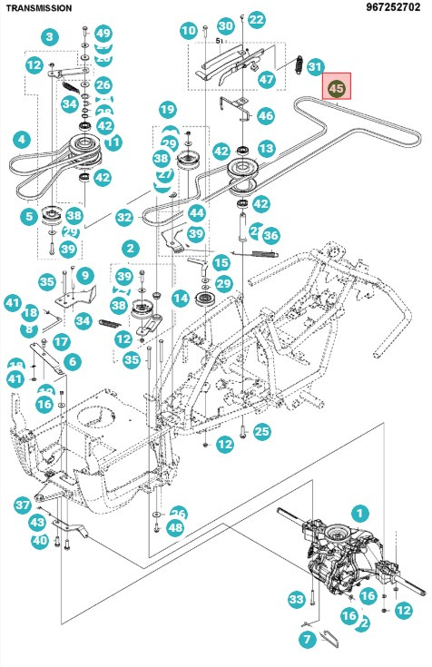 Courroie Rider 115C, 115B, FR2315MA