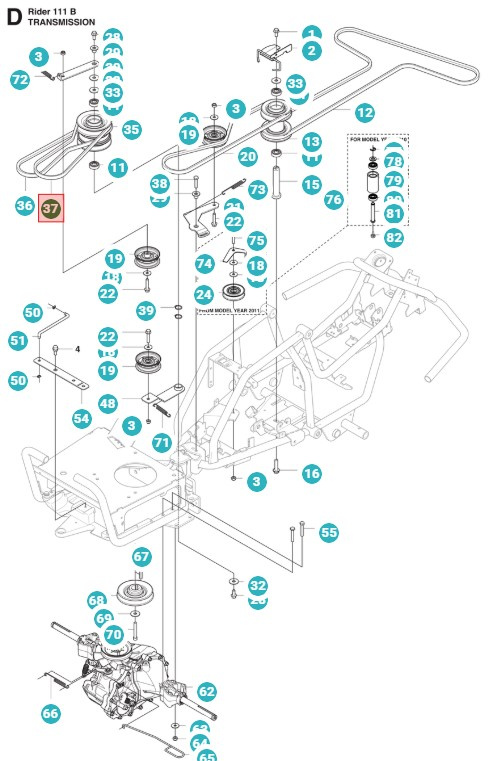 Courroie Rider 111B, 111B5, FR2311M