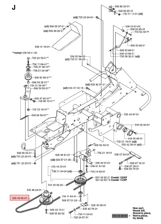 Courroie Rider Proflex 18 AWD, Proflex 21 AWD