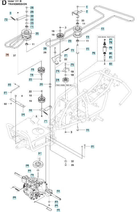 Courroie R111B, Jonsered FR2312 MA
