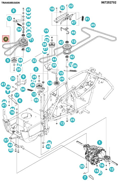 Courroie Rider 115B, Rider 112B, 112C(2021-)