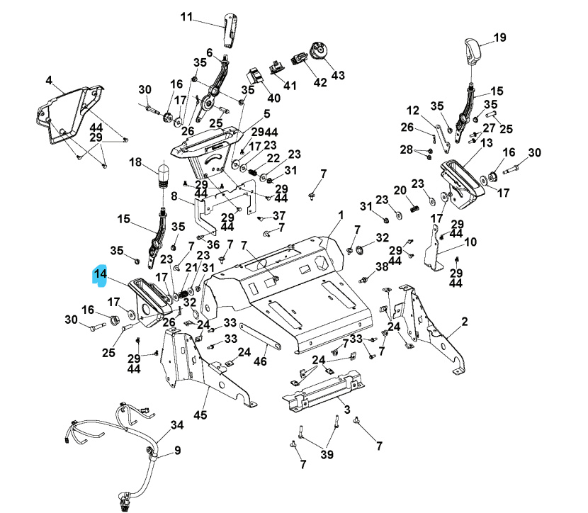 Levier de déflecteur de support 5897540-01