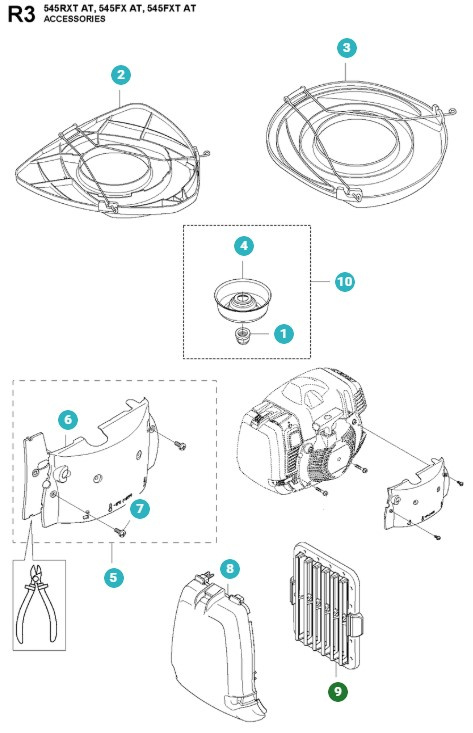 Filtre à air Husqvarna 545FX, FXT AutoTune, 545RXT AutoTune