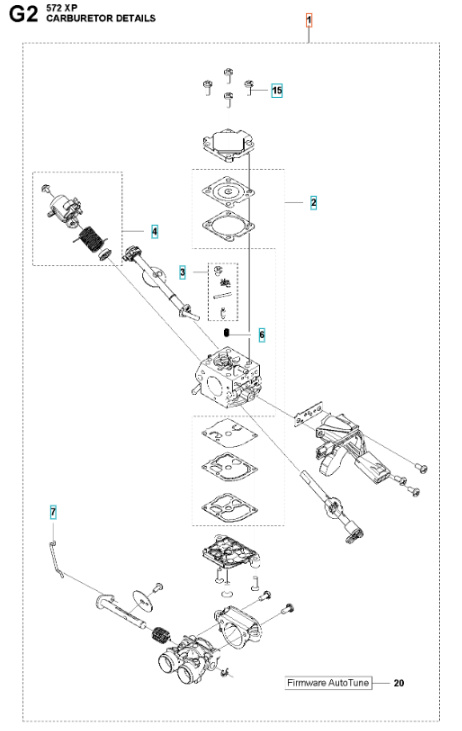 Kit Carburateur Husqvarna 572XP, 572XPG