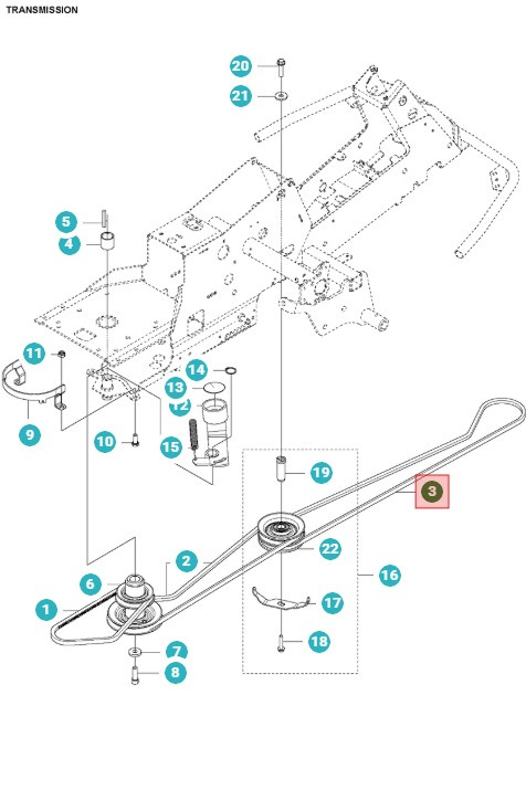 Courroie Husqvarna R214T, R213C, R216, R216T AWD