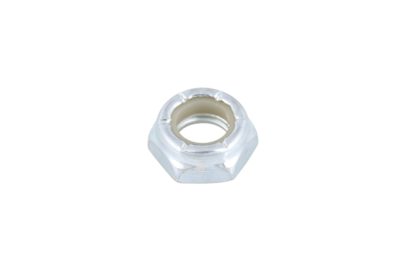 Écrou hexagonal à couple de serrage maximal, sans filetage, 3/8-16 x 0,564 po, blocage Nyloc, zinc transparent
