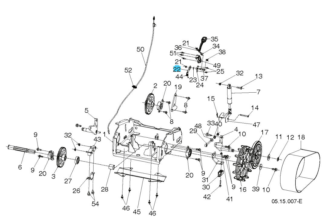 Réglage de la hauteur du godet par levier