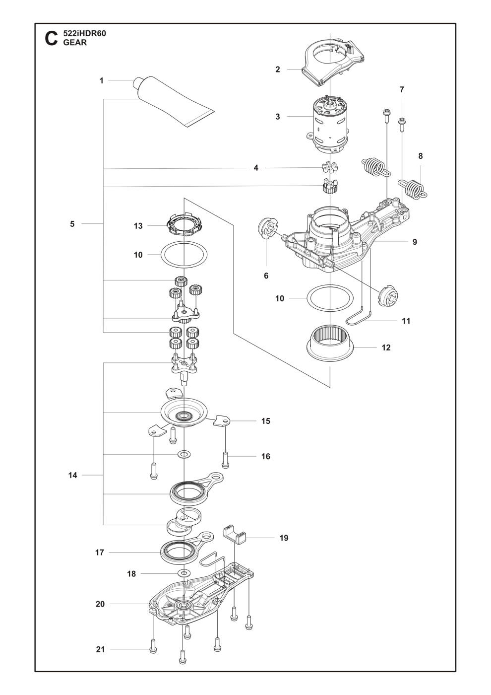 Sortie d'engrenage planétaire à roue dentée 5977908-01
