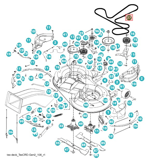 Courroie TC238, TC239T, TC138T, TC238TX