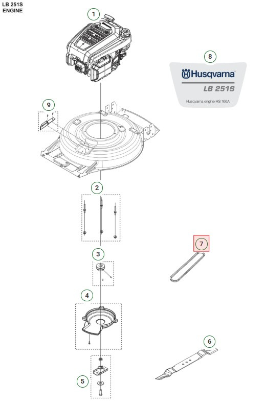 Courroie d’entraînement Husqvarna LB251S