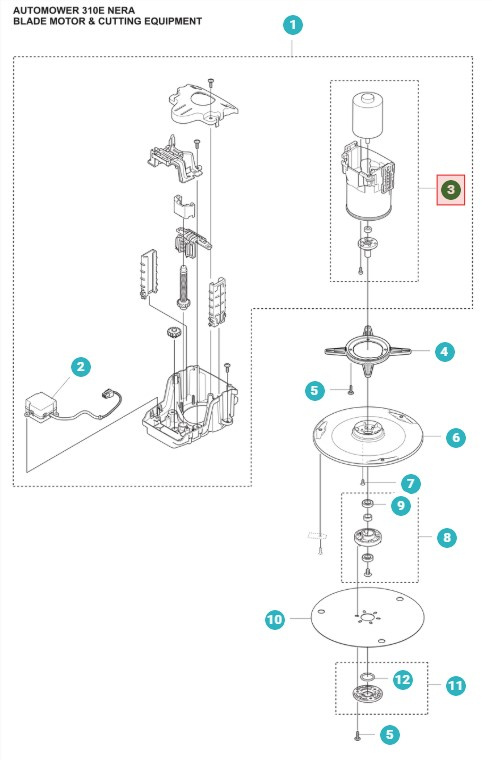 Moteur de coupe 405x, 415x, 305E, 310E Nera, 405XE, 410XE Nera