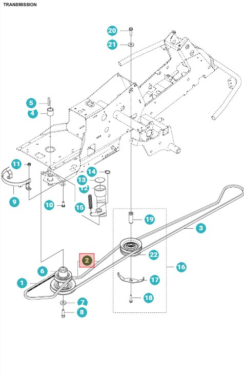 Courroie Rider Rider 216, 320, Jonsered FR2215, FR2216