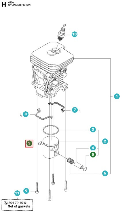 Anneau De Blocage Piston Type B 10X0.8 7374410-00